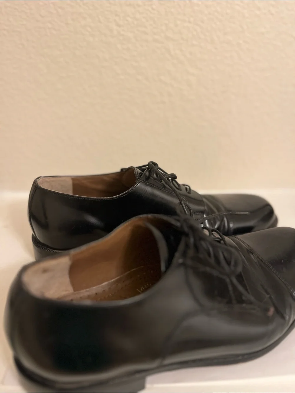 Bostonian Classics First Flex Men’s Black Cap-Toe Oxford Dress Shoes - Size 11.5
